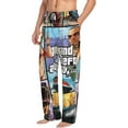 thumbnail image 2 of Grand Theft Auto Game Men's Pajama Pants With Pockets Fashion Cozy Daily Lounge Sleep Pants Sleepwear Large, 2 of 8