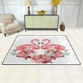 thumbnail image 2 of SKYSONIC Valentine Flamingo Rose Non-Slip Area Rug, Love Floor Carpet Comfort Floor Mats Decor for Indoor Front Porch,Living Room, Bedroom,Kitchen,72"x48", 2 of 5