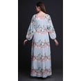 thumbnail image 4 of Bimba Moss Georgette Ranunculus & Chrysanthemum Floral Printed Womenâ€™s Long Sleeve MaxiÂ&nbsp;DressÂ&nbsp;Elastic Waist Gown-X-Large, 4 of 5