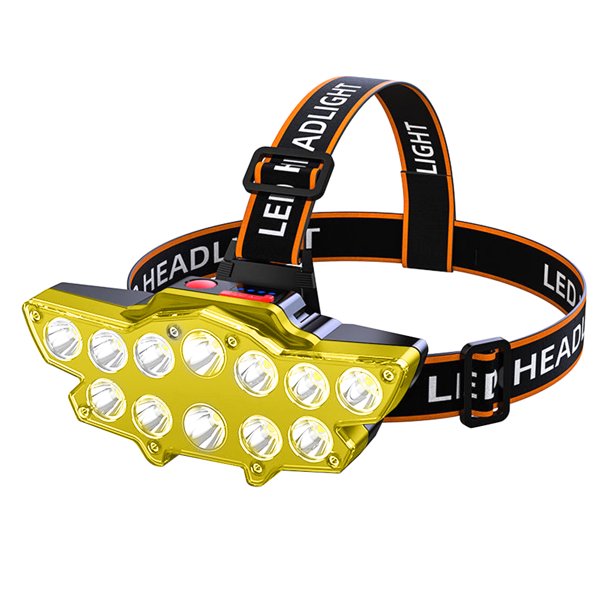 Occkic Rechargeable Headlamp, 12 LED Bright Headlamp Flashlight, USB