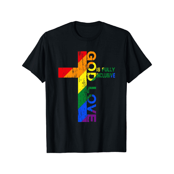 100% Cotton T shirt God'S Love Is Fully Inclusive Christian Jesus LGBT Gay Pride T-Shirt