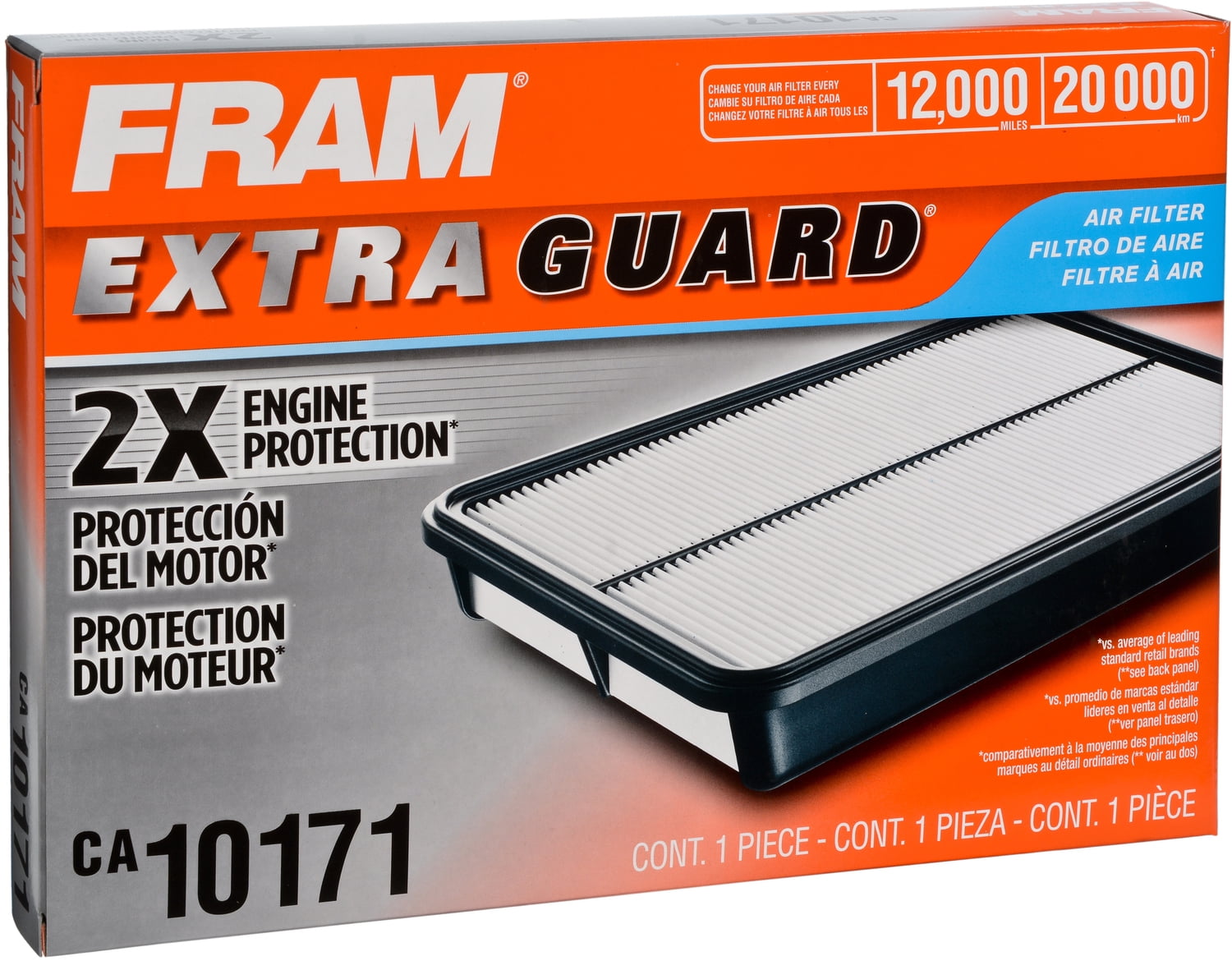 FRAM Extra Guard Air Filter, CA10171 Fits select: 2007-2017 TOYOTA CAMRY, 2009-2015 TOYOTA VENZA