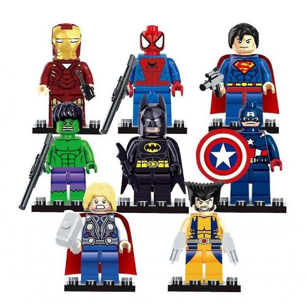 Xicen 8 Pcs Marvel Avengers Super Hero Comic Mini Figures Dc Minifigure Gift Fits Lego