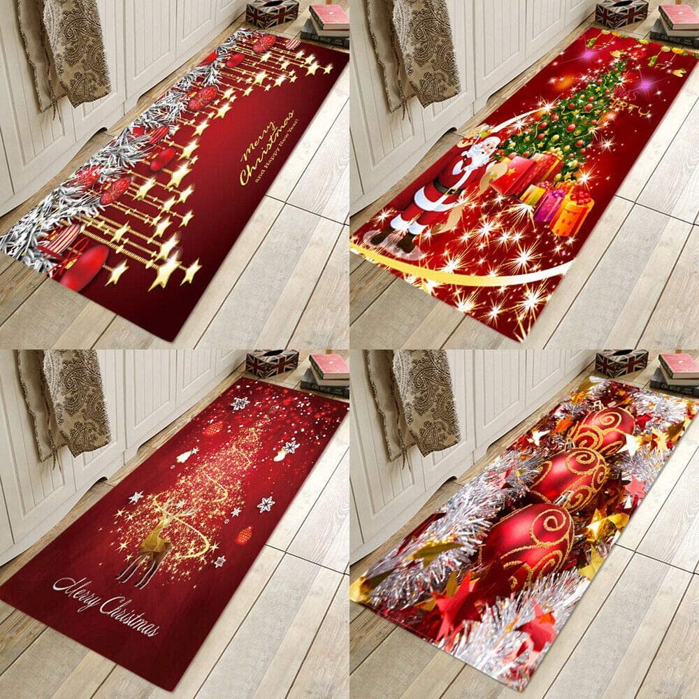 COUTEXYI Santa Door Floor Mat Christmas Area Rug Holiday Kitchen ...