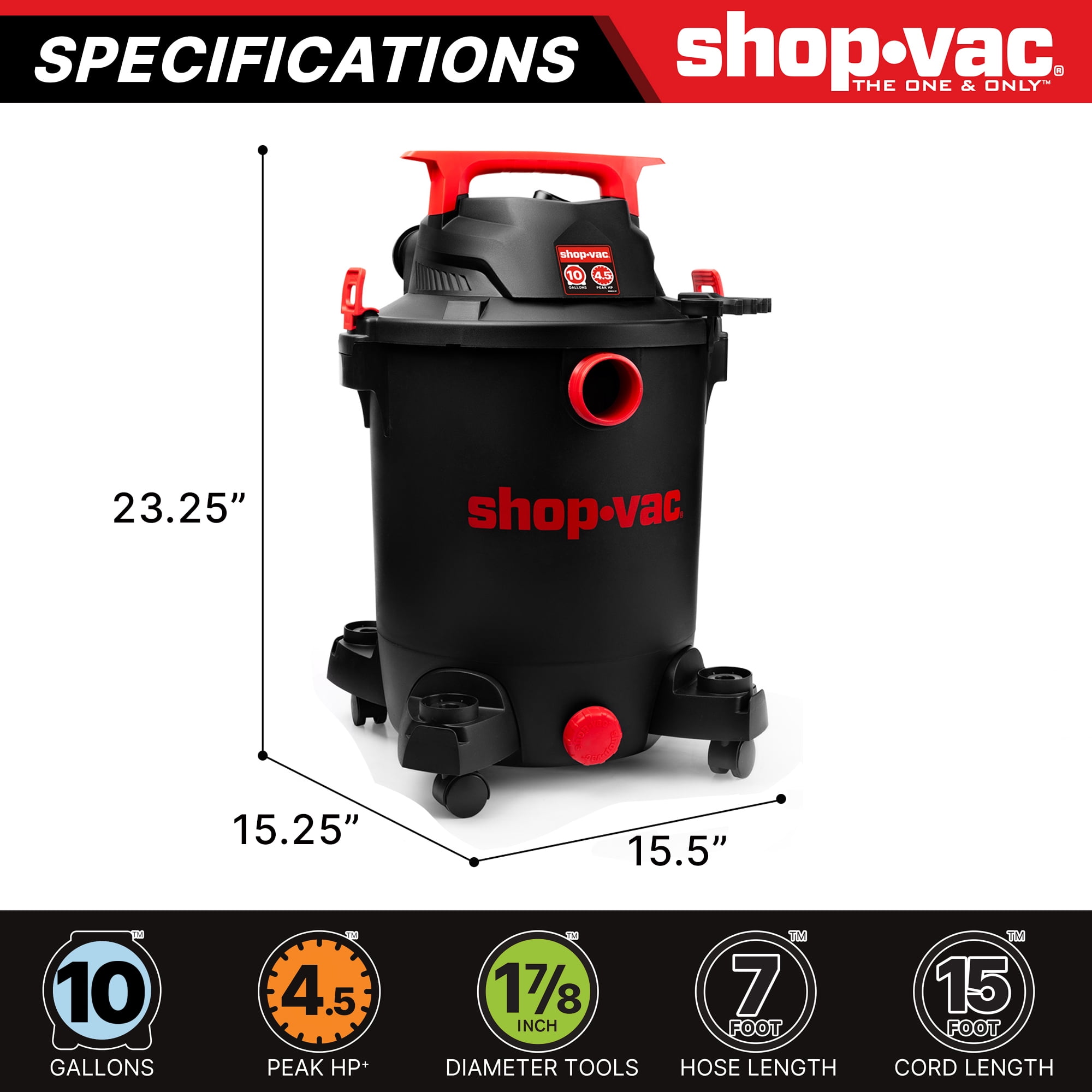 Shop-Vac 10G 5.0HP Wet Dry Vac