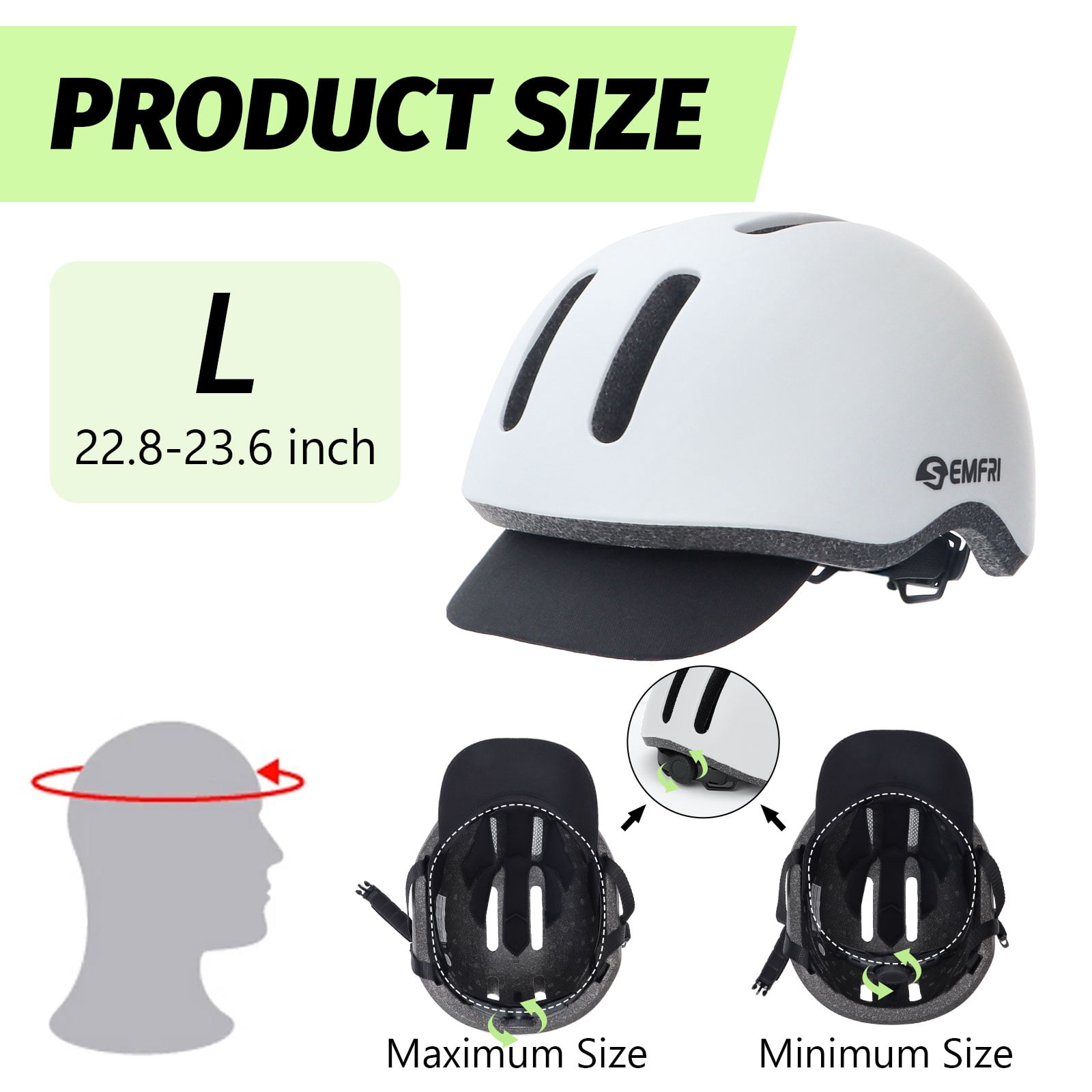 Semfri Unisex Adult Bike Helmet Cycling Skateboard Road Helmet for Multi-Sport City Road Commuter Cycling Biking Skating Large Size Gray