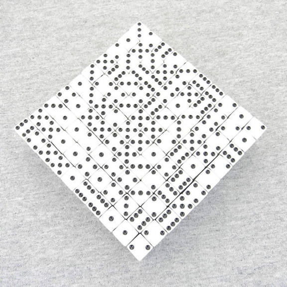 White Opaque Dice with Black Pips D6 12mm (1/2in) Bulk Pack of 200 Koplow Games