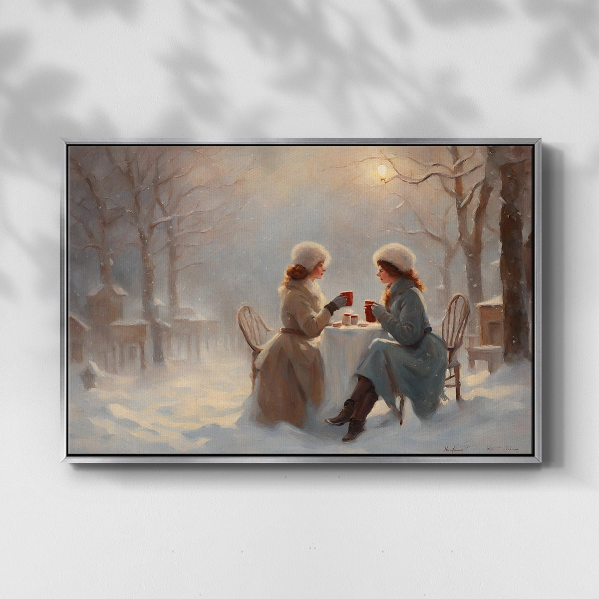 Vintage Landscape-CXC By Wexford Home Framed in Silver Wood Gallery Wrapped Canvas 27 in. x 41 in.
