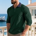 thumbnail image 5 of JoveMarine Mens Long Sleeve Button Down Shirts Casual Business Relaxed Fit Collared Polo for Work,Dark Green 3XL, 5 of 8