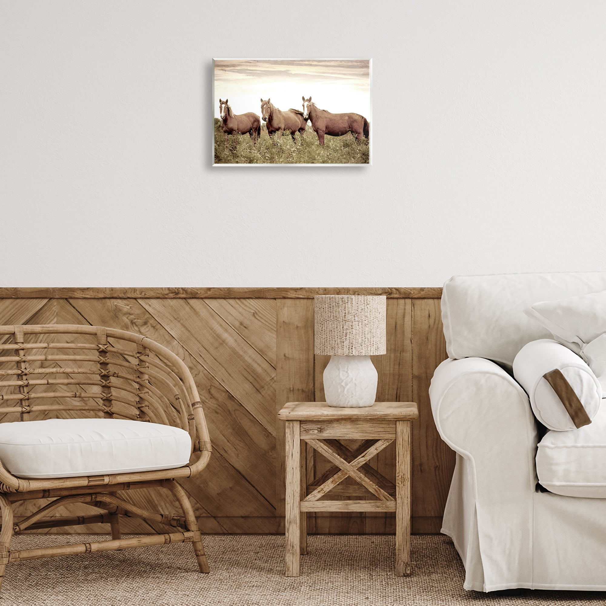 Stupell Industries Horse Trio Gaze Animals Painting Unframed Art Print Wall Art, 15 x 10