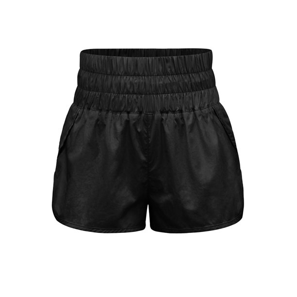 Minnieouse Pantalones cortos elásticos de verano para mujer, ropa de calle plisada de Yoga para ciclismo de secado rápido, ropa deportiva de estilo Prendas para la parte inferior del cuerpo Negro SG Minnieouse AP019247-12