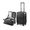 Black, variant on Carry On Luggage Aluminum Frame Top Opening,Polycarbonate Hardside Trunk Style Suitcase,Black