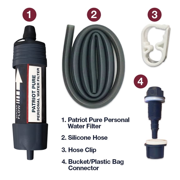 4Patriots Patriot Pure Personal Water Filter Straw, Water Survival Supply