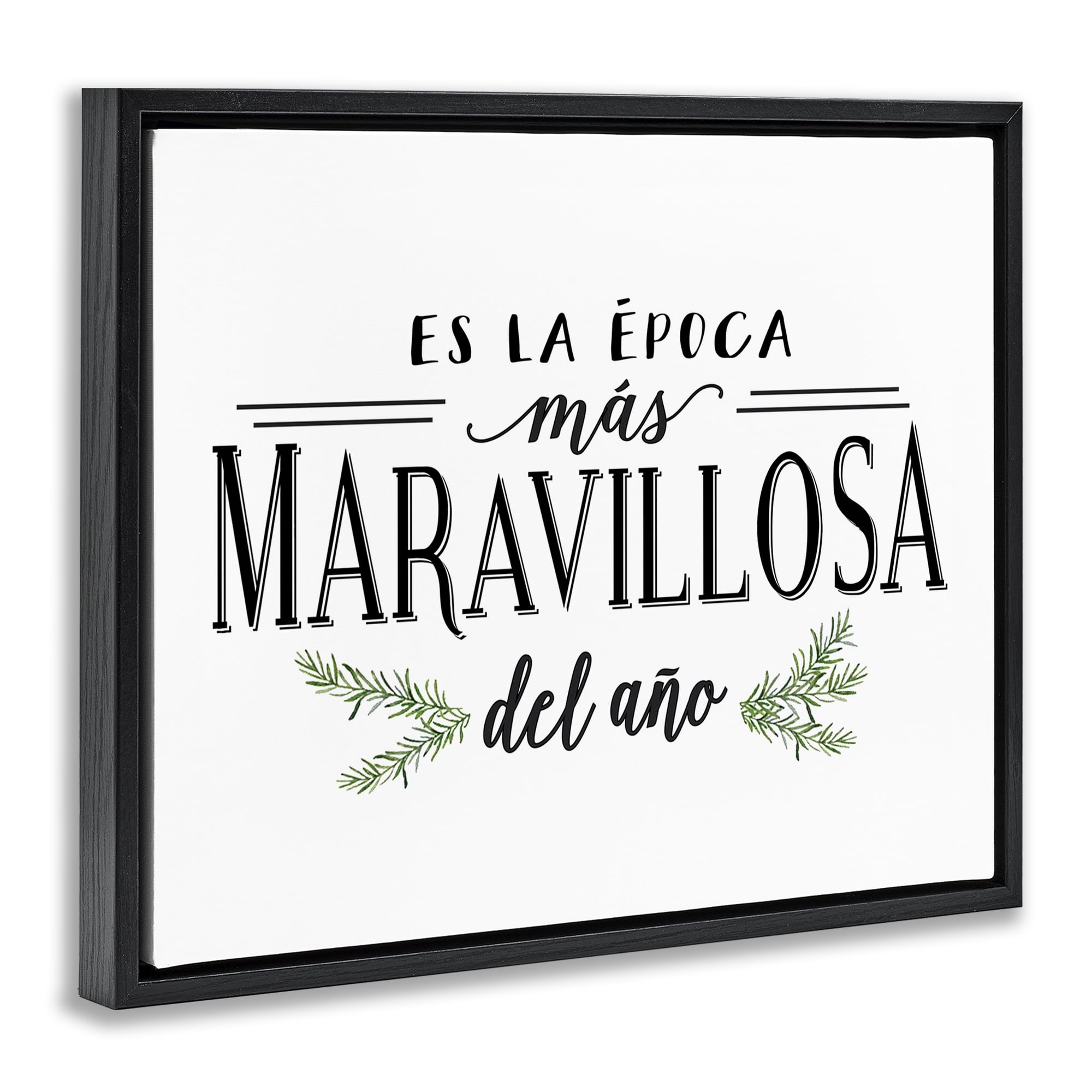 Stupell Industries Época Mas Maravillosa Holiday Painting Black Floater Framed Art Print Wall Art, 31 x 25