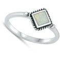 thumbnail image 4 of CHOOSE YOUR COLOR Bali White Simulated Opal Ring .925 Sterling Silver Band CZ Female Size 6, 4 of 4