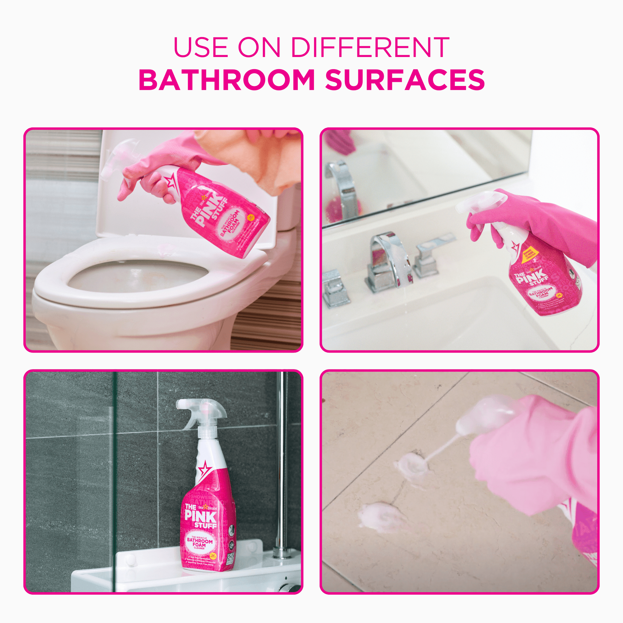 The Pink Stuff, Miracle Bathroom Foam Spray, 2 Pack, 25 fl oz each