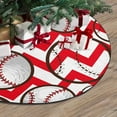 thumbnail image 3 of FMSHPON Baseball Seamless Pattern Xmas Christmas Tree Skirt Stand Mat for Holiday Party Decoration Indoor Outdoor 36 inches, 3 of 3