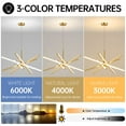 thumbnail image 2 of Modern Sputnik Chandelier 24 inch, Gold LED Dimmable Ceiling Light with Remote for Kitchen Island, Dining Room, 2 of 6