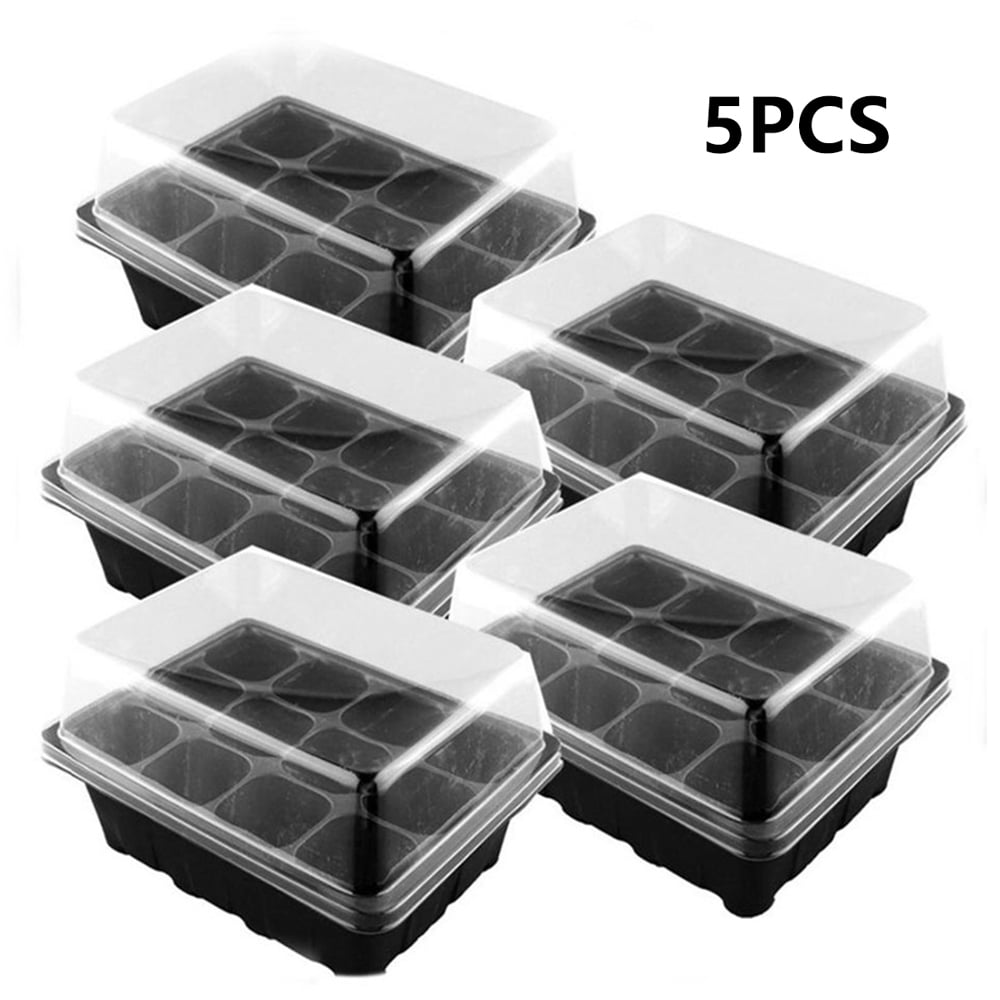Plastic Nursery Pots Seed Tray Set Domed Plant Germination Box And Garden Stand 