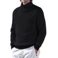 thumbnail image 1 of Tenmix Chandails d'Hiver Chauds pour Hommes Pull Tricoté Manches Longues Col Roulé Noir TG, 1 of 2