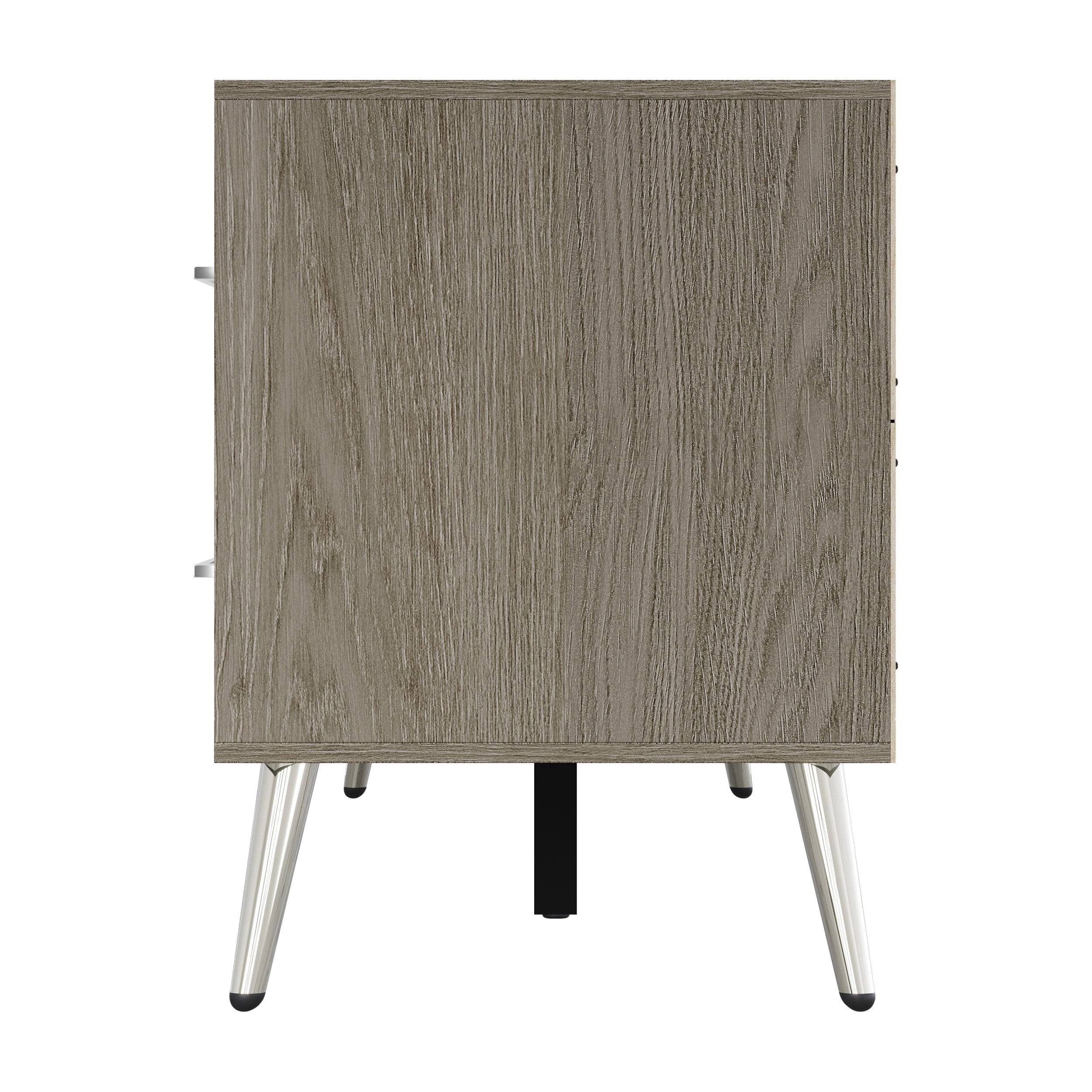 Home Design Ashwin TV Stand with Storage Shelves and Drawers, Gray, Easy Assembly