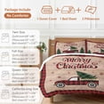 thumbnail image 6 of Merry Christmas Duvet Cover Set Twin Size, Red and Black Buffalo Plaid Truck Tree 4 Piece Soft Microfiber Bedding Set Holiday Bedding, 1 Comforter Cover, 1 Flat Sheet, 2 Pillowcases, 6 of 9