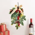 thumbnail image 6 of HongHeng Artificial Christmas Pine Branch Red Bery Spray Snow Teardrop Wreaths Picks, 20in Faux Winter Pine Cones Ribbon Bow Greens Xmas Swag for Front Door Farmhouse Home Decor, 6 of 6