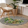 thumbnail image 5 of Area Rug 36in, St Patrick Gnome with Green Clovers Leaf Floor Carpet Living Room Rug, Black Stripes on Linen Cotton Non-Slip Welcome Mat Indoor Rugs for Bedroom Dining Room, 5 of 9