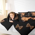 thumbnail image 3 of Manfei Cute Highland Cattle Twin Comforter Sets 2pcs,Leopard Print Bow Bedding Set,Black Brown,1 Comforter and 1 Pillowcase,Reversible, 3 of 6