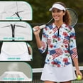 thumbnail image 5 of Garronmavis 250th Anniversary Women's Golf Shirt and Sun Visor Hat Set Lightweight Golf Tennis Shirts Sports Sun Visor Hat for Yoga or Daily Wear 4-Way Stretch Breathable Fabric Fit Plain, 5 of 7