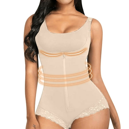 

Rewenti Women s Zipper Waist Belt Slimming Body Shaper Waist Trainer Shapeware Hip Tucks In Pants with Tummy Control Beige 10(L)