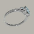 thumbnail image 3 of LBG British Made 18k White Gold ring with Natural Aquamarine Womens Anniversary Ring - 33 size options - Size 11.25, 3 of 6