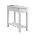 thumbnail image 5 of Leick Home Cade Wood End Table with Drawer and AC/USB Outlet, White, 5 of 6