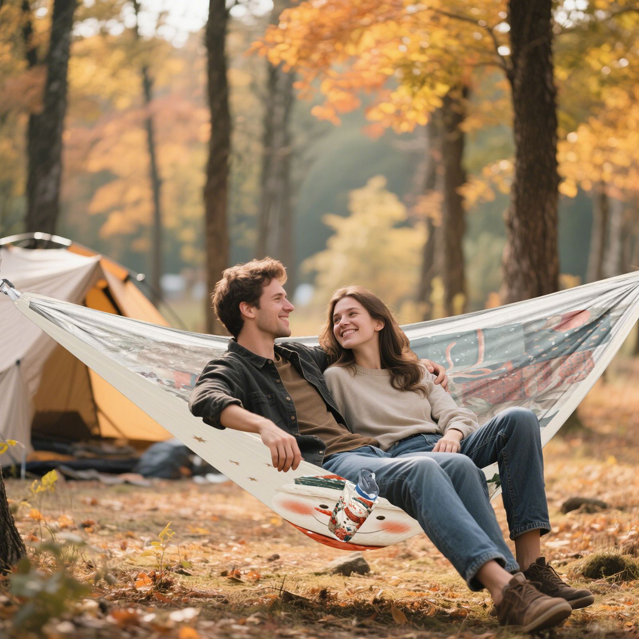 Hammock Camping Hammock Nylon Portable Hammock Travel Camping Hammock Warm Christmas Snow Man
