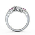 thumbnail image 3 of 0.80 Ct Pear Cut Natural Pink Sapphire Diamond Engagement Eternity Band for Ladies 14K White Gold Size 5.5, 3 of 7