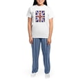 thumbnail image 4 of CafePress - Keep Calm & Carry On Union Jack Women's Light Paja - Women's Short Sleeve Print T-Shirt and Pants Light Cotton Pajama Set, 4 of 7