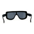 thumbnail image 2 of Large Rhinestone Show Sign Racer Shield Oversize Sunglasses Black Blue, 2 of 4
