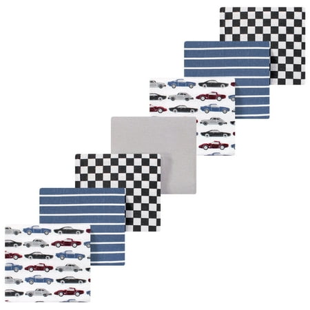 Luvable Friends Hudson Baby Flannel Receiving Blankets 7pk, Classic Cars
