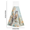 thumbnail image 2 of Haosy 2 Pack Kitchen Wash Cloths with Hanging Loops Absorbent Absorbent Quick Drying Hand Towels, Watercolor Bird Flower, 2 of 7