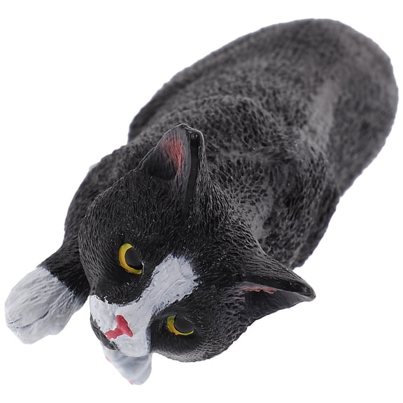 HONMEET Sturdy Black Cat Figurine with Smooth Finish for Tabletop Decor