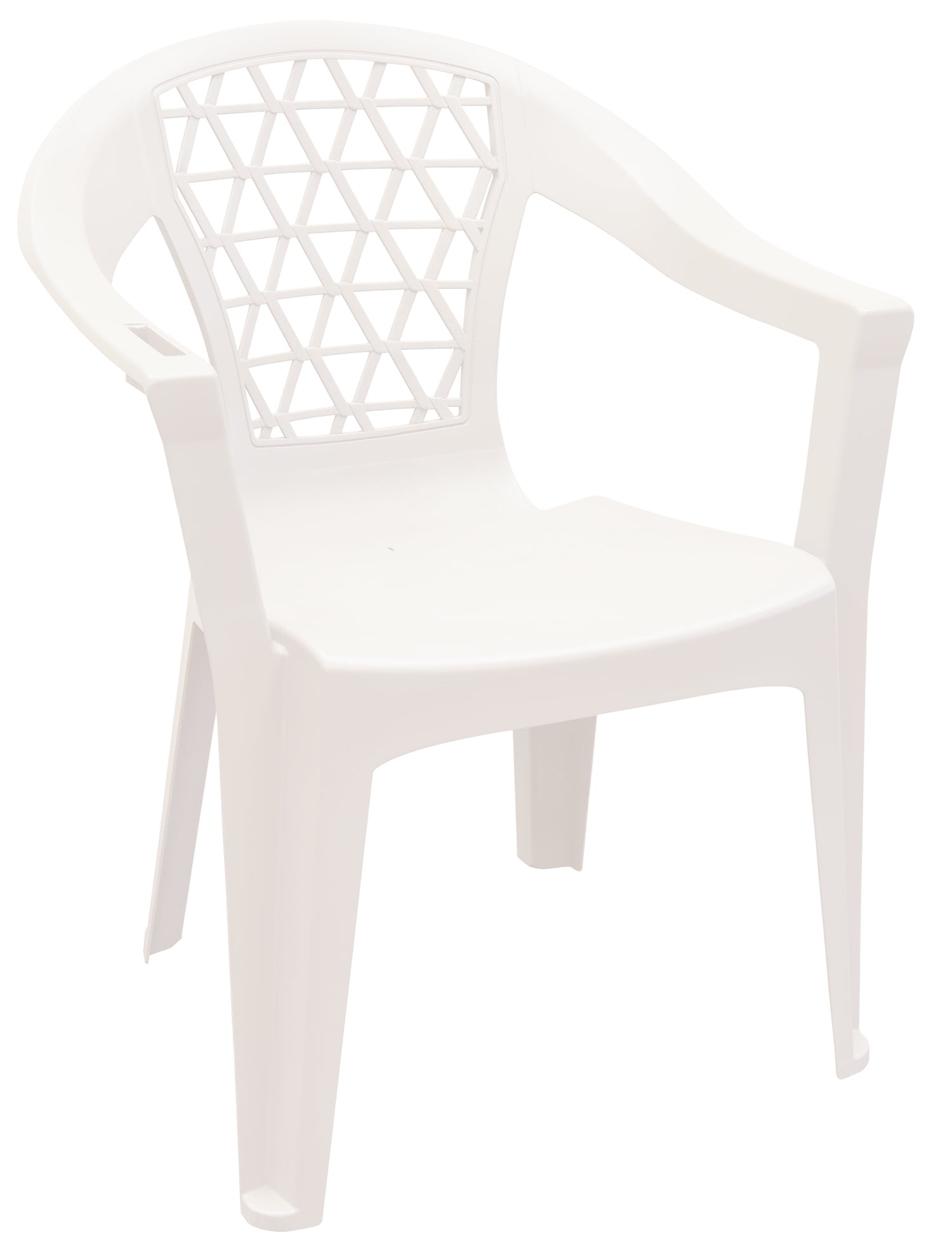 Adams Penza Outdoor Resin Stack Chair, White Resin Patio Chairs Stackable