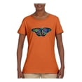 thumbnail image 2 of Colorful Rainbow Patterned Butterfly Animal Lover Womens Graphic T-Shirt, Orange, 3XL, 2 of 3