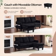 thumbnail image 3 of Ktaxon Convertible Sectional Sofa, L Shaped Couch with Storage Ottoman, Corduroy 3-Seater Couch for Small Space Living Room Black, 3 of 8