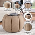 thumbnail image 4 of Convenience Concepts Designs4Comfort Daisy Storage Ottoman with Reversible Tray Lid, Tan Fabric, 4 of 9