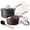 Black, variant on CAROTE 6-Piece Nonstick Saucepan Set with Lid, 1.5QT & 3QT Cooking Pots, Induction Compatible, White