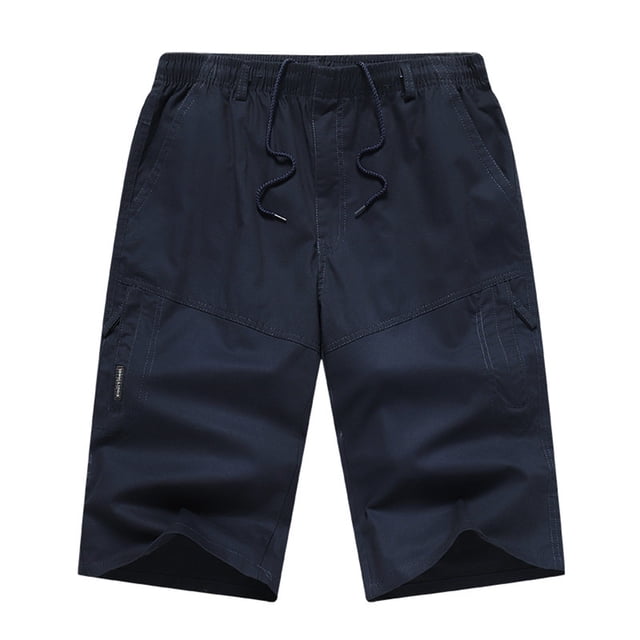 HOZADOIE Cargo Shorts for Men Summer Stylish Extra Plus Size Solid Color Button Zipper Waistband Versatile 5 Inseam Lounge Casual Shorts with Multiple Pockets