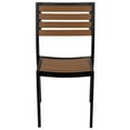 thumbnail image 3 of Flash Furniture Patio Dining Side Chair with Poly Slats in Faux Teak, 3 of 10