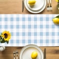 thumbnail image 2 of Table Runner 120 Inches Long,Simple Spring Blue White Lattice Linen Table Runners Dresser Scarf Runner for Bedroom Kitchen Home Party Dining Tables Decor Farmhouse Simplistic Gingham, 2 of 8
