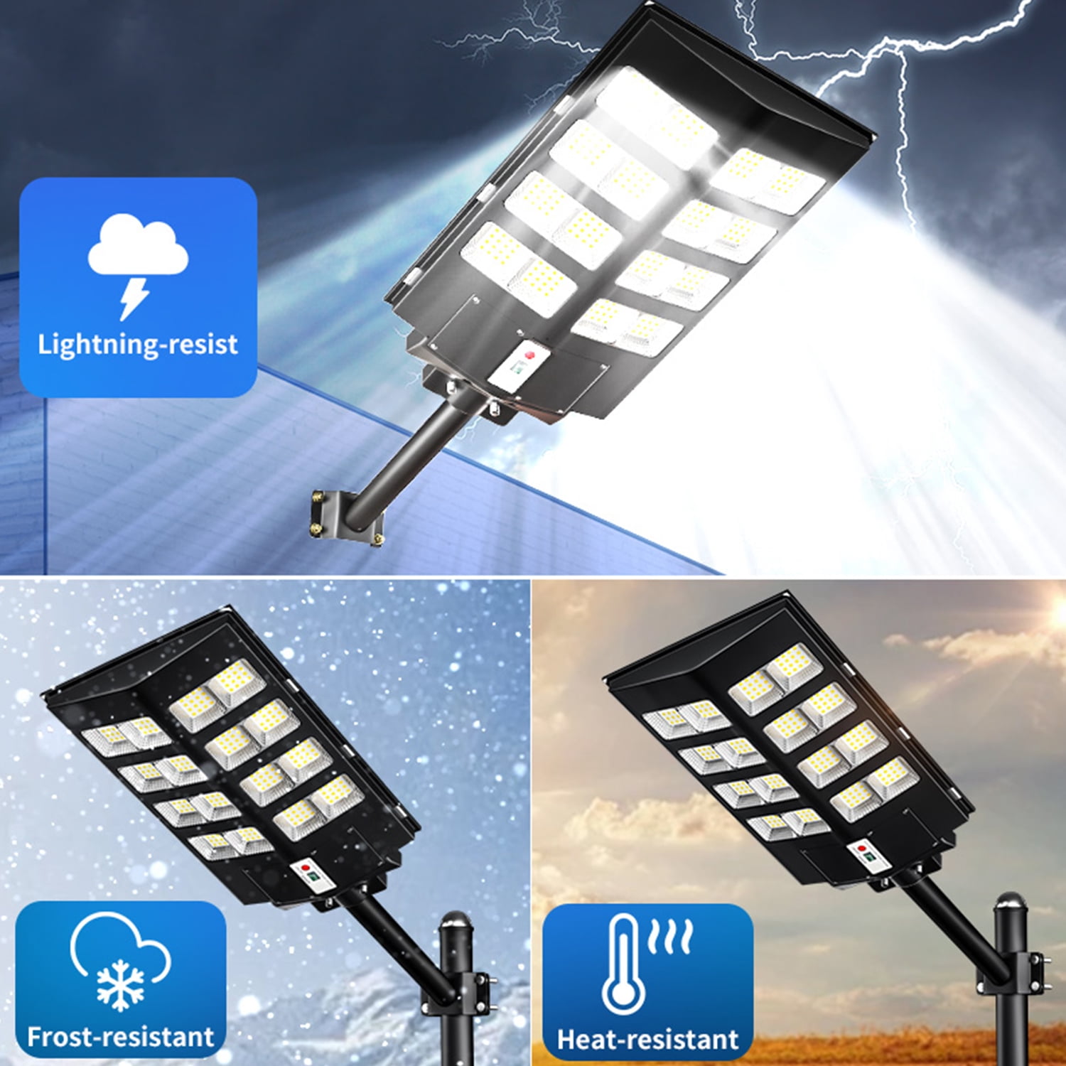Gefolly Solar Street Light, 7500W 1650000LM, Motion Sensor, Waterproof, Outdoor Garden Driveway Lamp