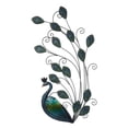 thumbnail image 1 of LuxenHome 29.5-Inch H Peacock Metal and Glass Outdoor Wall Decor, 1 of 8